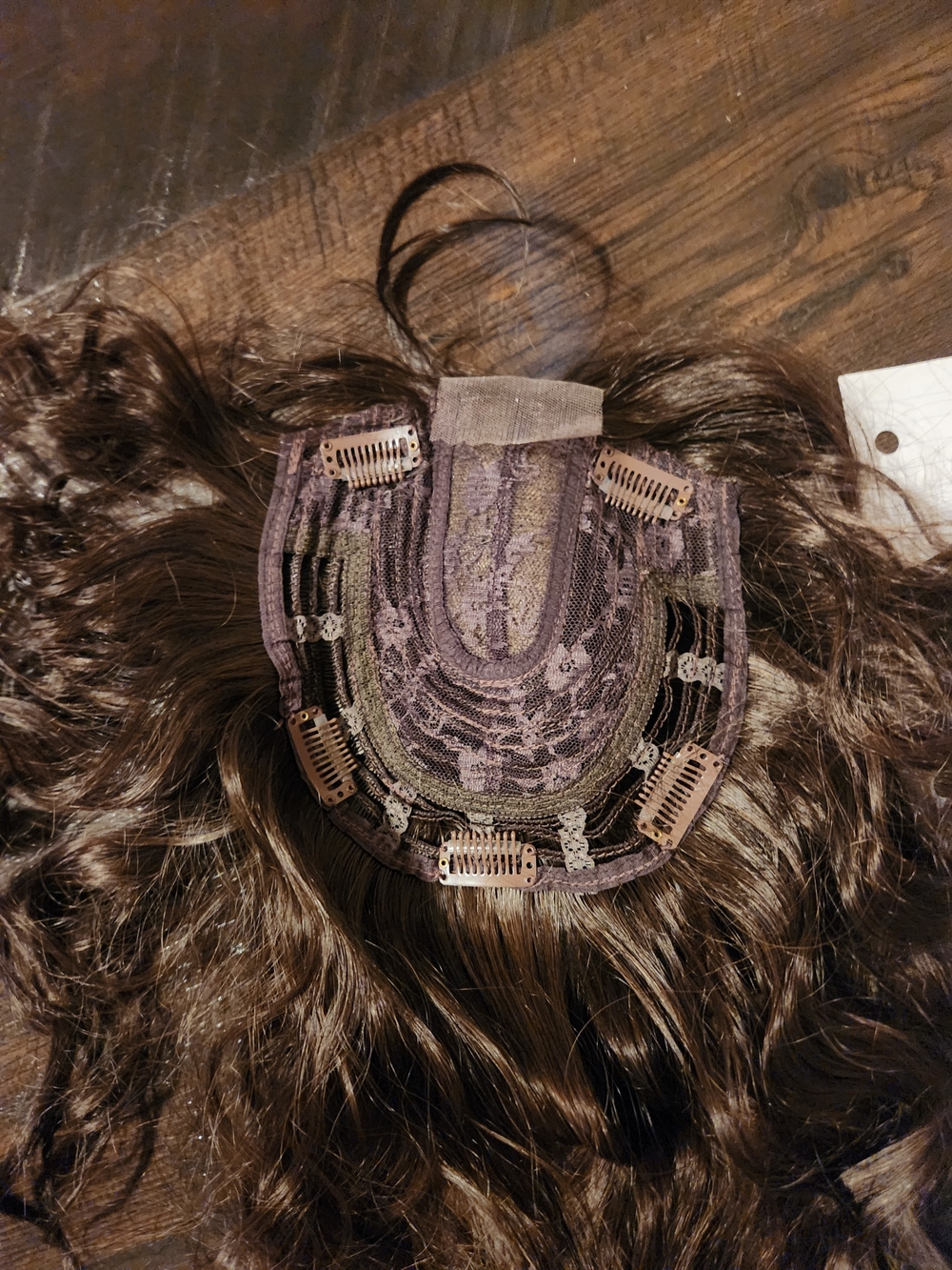 Brown Clip-In Hair Topper with Multi-Clip Base